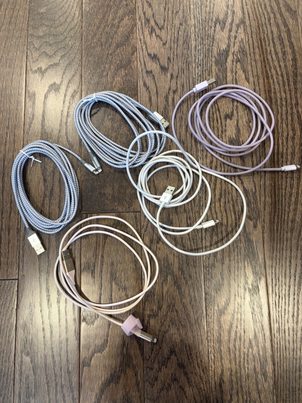 Bundle of 5 USB-A Lightning Charging Cables